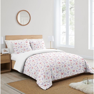 Sweet Jojo Designs Girl Full/Queen Comforter Bedding Set Butterfly Blush Pink and Purple 3pc — фото 2