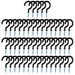 Unique Bargains Metal Home Vinyl Coated Screws in Cup Ceiling Hooks 50 Pcs - 1 of 4
