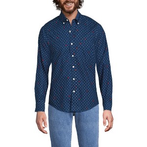Lands' End Men's Traditional Fit Essential Lightweight Poplin Shirt - 1 of 3
