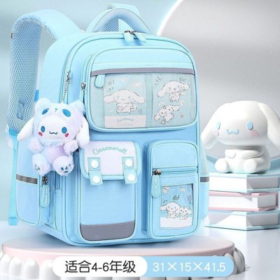 Paaaawaters 4-6 Grade Kids Backpack MultiPocket Mesh Straps Cinnamoroll Light Blue 31x15x415
