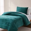 Lush Décor Twin XL Azalea Ruched Velvet Stripe Comforter Blue - 3 of 4