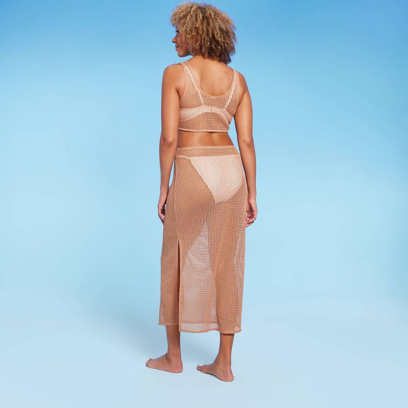 Women's Cut Out Crochet Cover Up Dress - Shade & Shore™ Light Brown, 6 of 11
