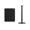 Flash Furniture 24'' x 30'' Rectangular Black Laminate Table Top with 18'' Round Bar Height Table Base - image 2 of 2