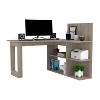 NicBex Home Office Desk L-Shaped Modern Writing Desk with 5 Open Storage Shelves and Wooden Desktop for Office, Study, Living Room - 2 of 4