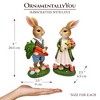 Harvest and Bloom Country Bunny Pair Figurine, 8" Rabbit Garden Statue Set| OrnamentallyYou - 3 of 4