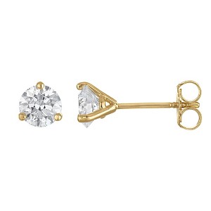 Naturalux 14K Yellow Gold 1 CT Lab Grown Diamond Solitaire Stud Earrings - 1 of 4