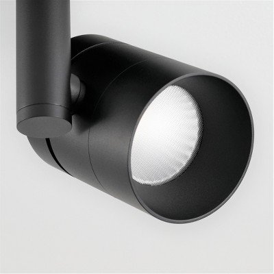 Black Adjustable LED Flush Mount Spotlight with Aluminum Shade