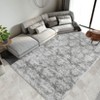 Vintage Rug Floral Area Rugs Thin Boho Geometric Print Distressed Rugs for Kitchen Low Pile Washable - 2 of 4