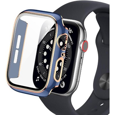 Worryfree Gadgets Bumper Case with Screen Protector for Apple Watch 38mm, White/Silver