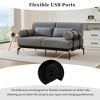 59" Chenille Modern Sofa with Unique Cylindrical Armrests, Built-In USB Ports, and Thick Cushions - 4 of 4