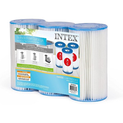 Intex 29003E Type A or C Filter Cartridge for Pools, Three Pack, 3-Pack, Brown/A - Perfect for the Summer Season