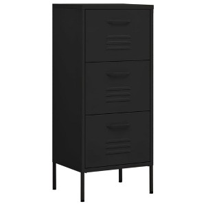 vidaXL Storage Cabinet Black Steel Medium Adjustable Feet - 1 of 4