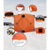 Pop Up Ice Fishing Tent Insulated Ice Fishing Shelter Portable Hub-Style Shelter Shanty Windproof and Warm, Multiple Sizes for 1 to 8 Person - 3 of 4