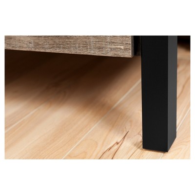 Munich Weathered Oak and Matte Black 2-Drawer Nightstand