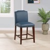 Comfort Pointe Bristol Counter Height Barstool: Espresso Finish, Faux Leather, Nailhead Trim - 3 of 4