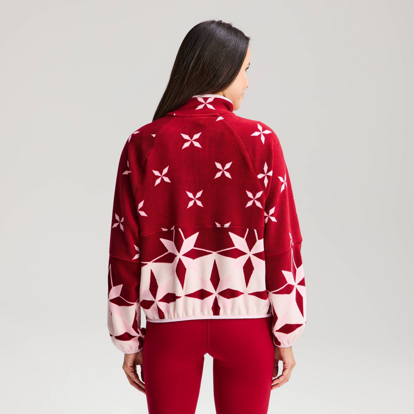 Женская куртка All In Motion Microfleece 1/2 Zip Pullover, цвет: Тёмный красный — фото 2