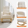 Modern Nursery Rocking Chair, Comfortable Rocker Recliner with Side Pocket, Footrest, Mid Century Upholstered Rocker Glider for Living Room, Bedroom - 4 of 4