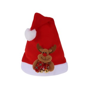 Unique Bargains Christmas Hat Polyester Non-Woven Fabric Red 11.02"x15.75" 1 Pc - 1 of 4