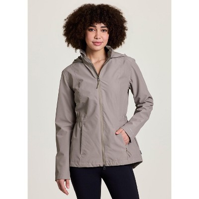 Avalanche Outdoor Cinched Waist Mesh Lined Rain Jacket, Convertible Hood Rain Coat with Zipper Pockets
