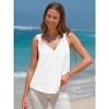 EXLURA EXLURA Womens Summer Tank Tops Casual V Neck Knotted Sleeveless Cami Blouses Fashion Cute Shirts Beach Vacation 2025 Black - 3 of 4