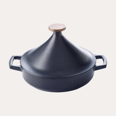 Alva Nori 11-Inch Black Enameled Cast Iron Tagine Pot