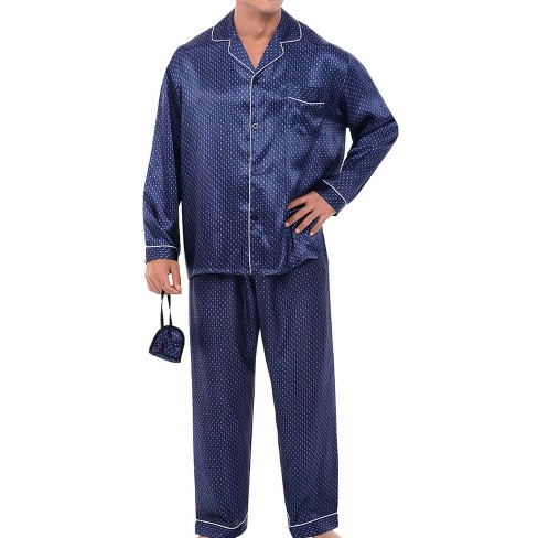 Alexander Del Rossa Men's Classic Satin Pajamas With Pockets, Pj And ...
