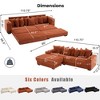 110.75" Modular L-Shaped Sofa Bed, Corduroy Sectional Couch with Footstool, 8 Pillows, Cup Holders & Side Pockets, Sleeper Sofa for Living Room - 2 of 4