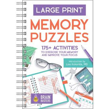 Large Print Memory Puzzles - (Brain Busters) by  Parragon Books (Spiral Bound)