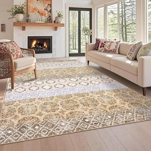Washable Printed Rug Non Slip Low Pile Rug Soft Throw Floor Cover Foldable Indoor Carpet for Living Room Bedroom Playroom Nursery - 1 of 4