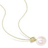 EVERLY JEWELRY | 10K Yellow Gold 0.01 CT Diamond TW 9 - 9.5 MM White Freshwater Cultured Pearl Fashion Pendant With Chain, 17-inch - 4 of 4