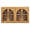 YOOCOZZ MDF 4-Door Arched Sideboard Buffet Cabinet with Glass Doors and Adjustable Shelves - 2 of 4