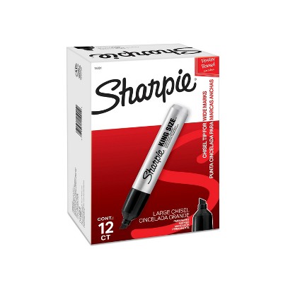 Sharpie 12ct Chisel Tip King Size Permanent Marker - Black
