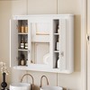 MOEPISY Bathroom Wall Cabinet with Mirror, Wall Mounted Medicine Cabinet with 4 Shelves, Mirrored Door Over Toilet White - 2 of 4