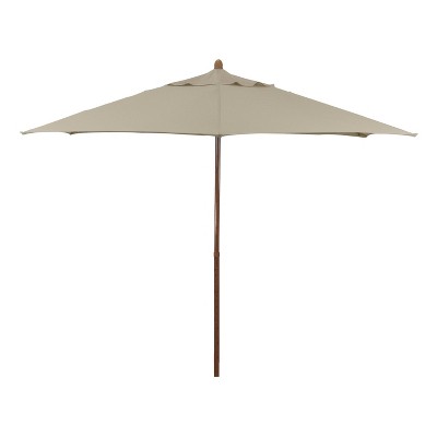 9' x 9' Round Wood Grain Steel Patio Umbrella - Astella