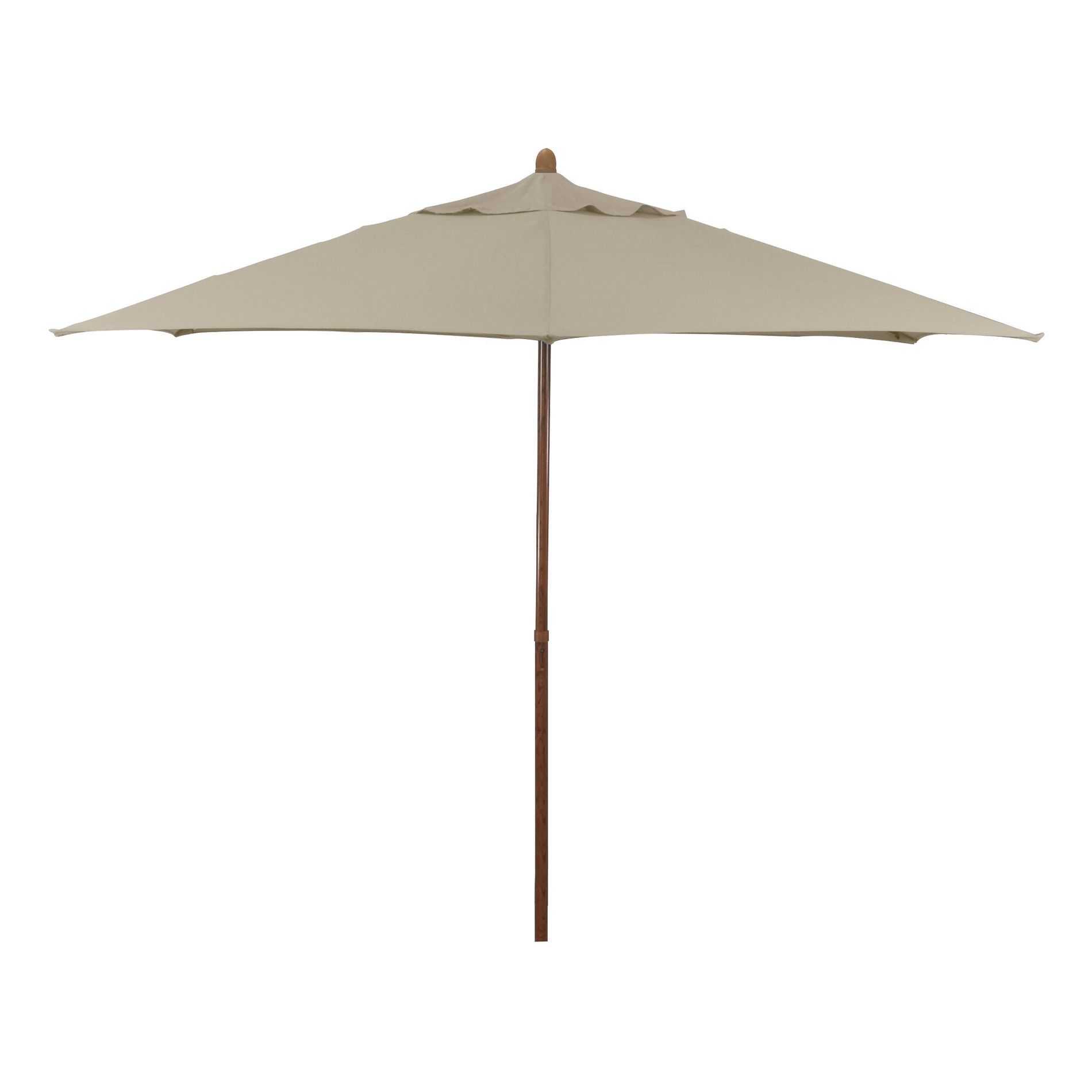 9' x 9' Round Wood Grain Steel Patio Umbrella - Astella: Water-Resistant, Push-Up, No Assembly Required