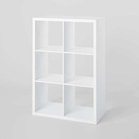 White 6-Cubby Corner Cube Organizer