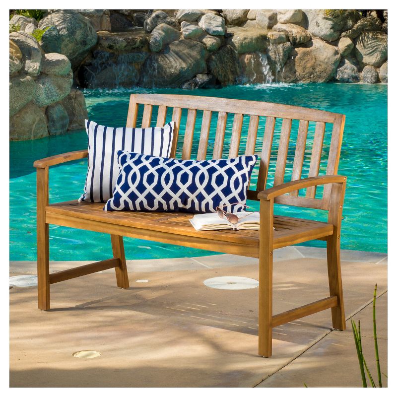Loja Acacia Wood Bench - Christopher Knight Home, 3 of 7