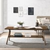3-Piece Rubberwood Veneer Mid-Century Modern Coffee Table Set with Storage Shelf for Living Room Decor and Functionality - 4 of 4