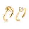 Ross-Simons 3mm Cultured Pearl and .25 ct. t.w. Multi-Gemstone Jewelry Set: 2 Celestial Toe Rings in 18kt Gold Over Sterling Size Adjustable - 4 of 4