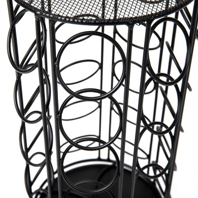 Black Powder-Coated Metal Coffee Pod Carousel with 35-Pod Capacity