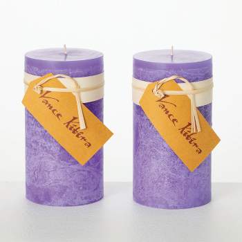 Sullivans Vance Kitira Set of 2 Pillar Candles, Clean-Burning, Environmental-Friendly, Scentless, Real-Wax Candles, Home Décor, Hosting Décor