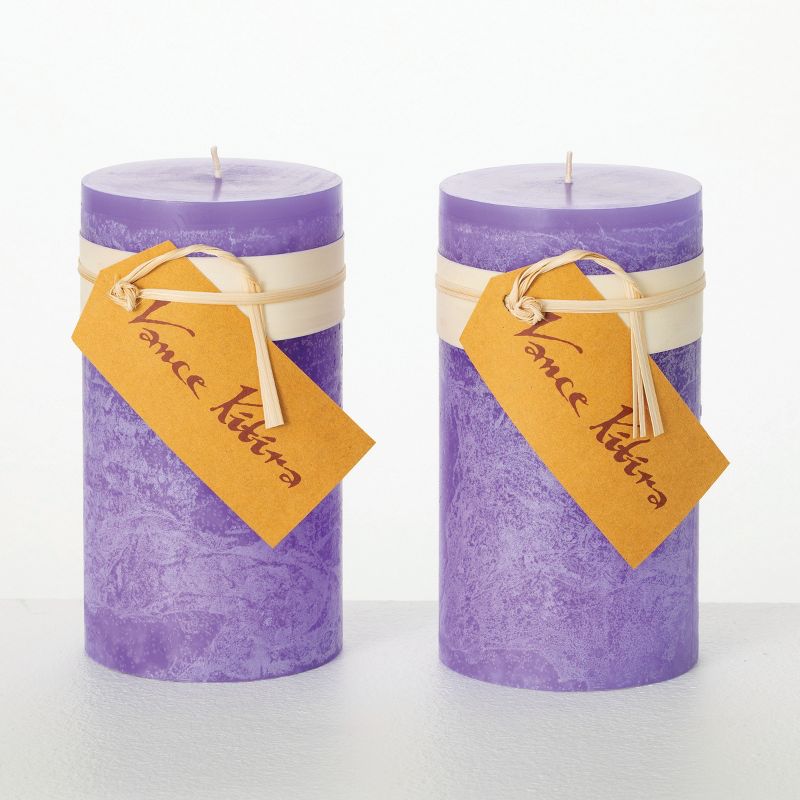 Sullivans Vance Kitira Set of 2 Pillar Candles, Clean-Burning, Environmental-Friendly, Scentless, Real-Wax Candles, Home Décor, Hosting Décor, 1 of 4