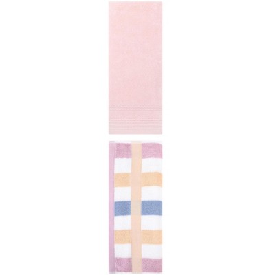 REGALWOVEN Striped Decorative Hand Towels for Bathroom Kitchen Gym 14" x 30"/13" x 29" 2 Pcs