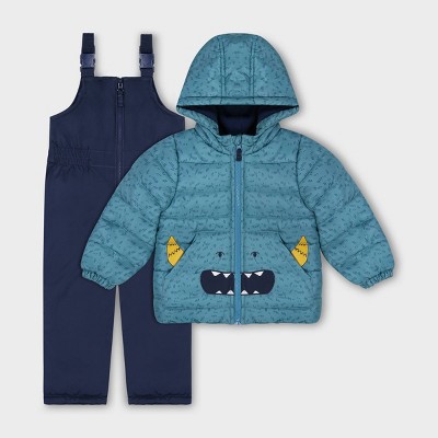 Toddler Boys' 2pc Monster Snowsuit with Snow Bib - Just One You® made by carter's Blue 12M