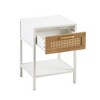 NicBex Set of 1/2,15.74 Inch Rattan Nightstand with Drawer,End Table with Open Shelf and Metal Legs for Bedroom,Living Room - 4 of 4