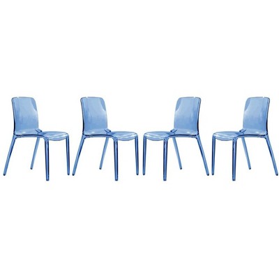 LeisureMod Murray Waterfall Edge Design Acrylic Dining Chair