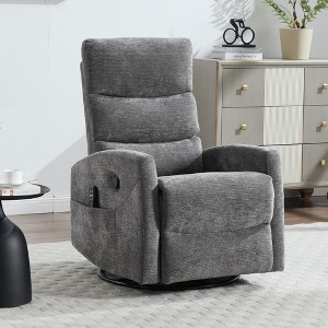 Heat Massage Manual Recliner Chair with Rocker and Swivel in Fabric for Living Room - 1 of 4