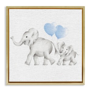 Stupell Industries Elephant Family with Blue Balloons, 18" x 18" - 1 of 4