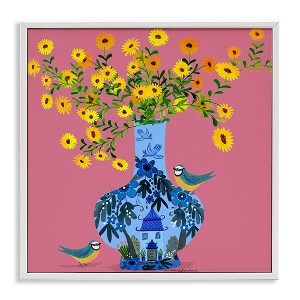 Stupell Industries Ornate Vase with Daisies Black Framed Giclee Art - 1 of 4