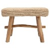 Storied Home Woven Stool Brown: Teak Frame, Upholstered Jute, No Assembly, Adult Use - 2 of 4